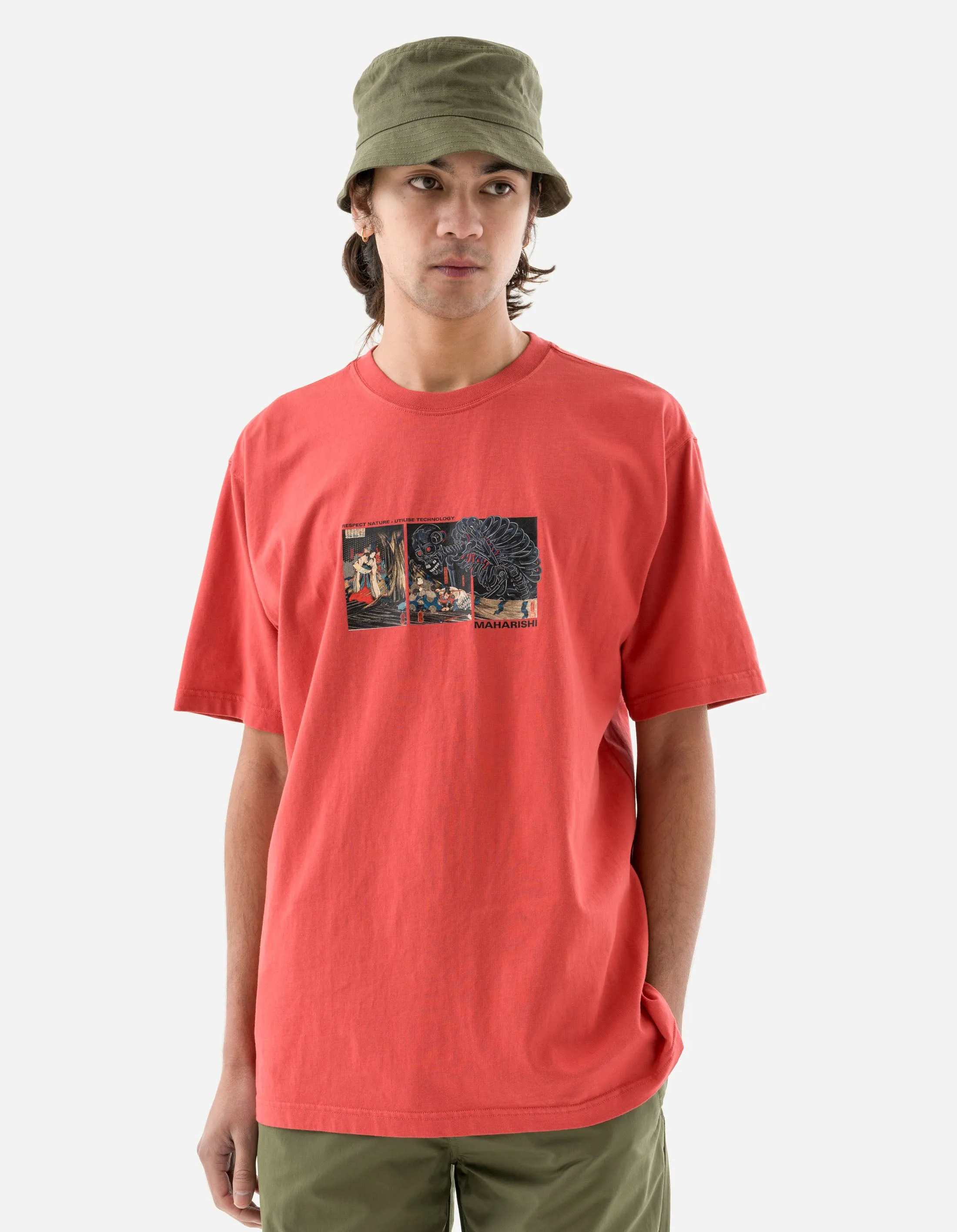 1395 Cyber Skeleton T-Shirt Light Lama Red