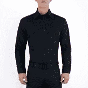 Blauer Long Sleeve Wool Shirt - Navy - Style 8450