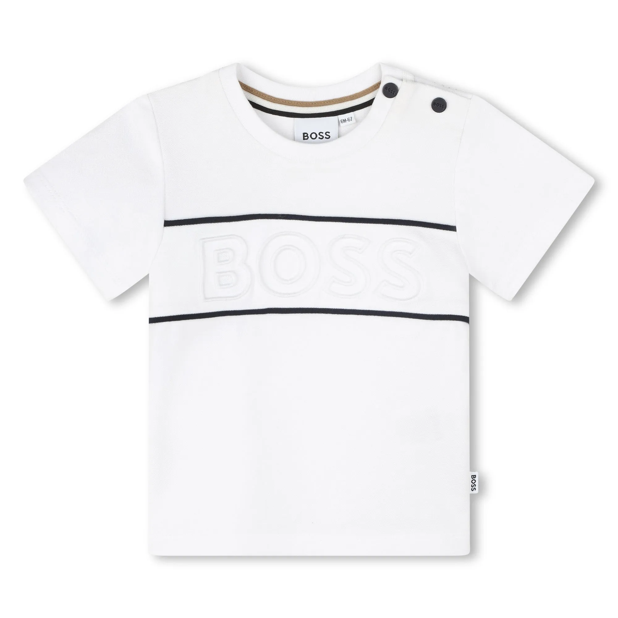 BOSS KIDSWEAR Infant White Short Sleeve Tee Shirt