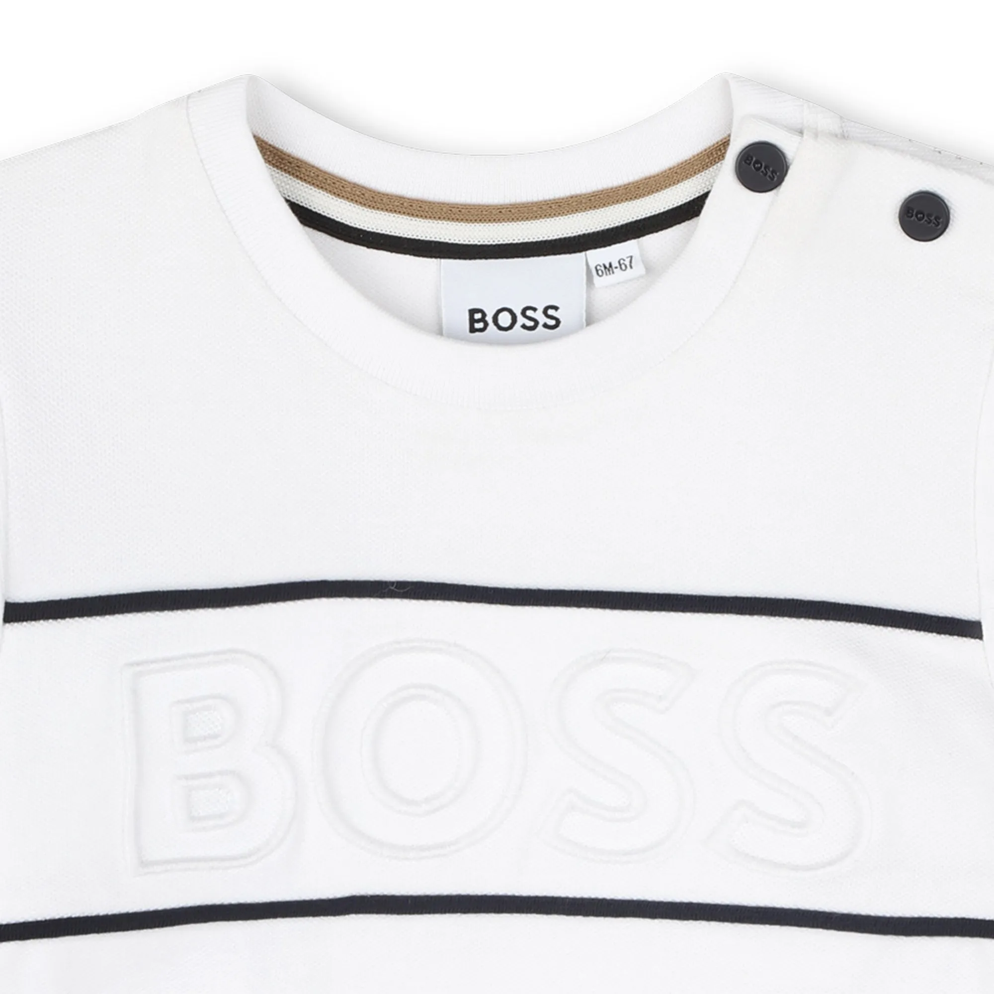 BOSS KIDSWEAR Infant White Short Sleeve Tee Shirt
