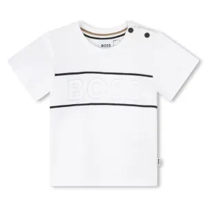 BOSS KIDSWEAR Infant White Short Sleeve Tee Shirt