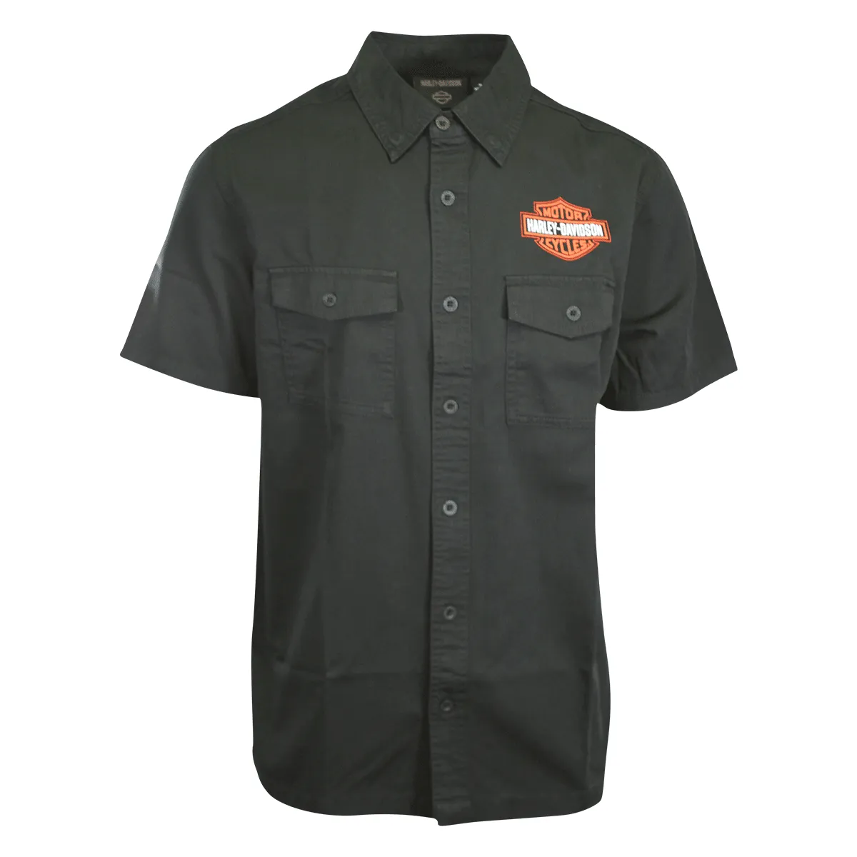 Branded  Men's Shirt Black Beauty Bar & Shield Short Sleeve (S58)
