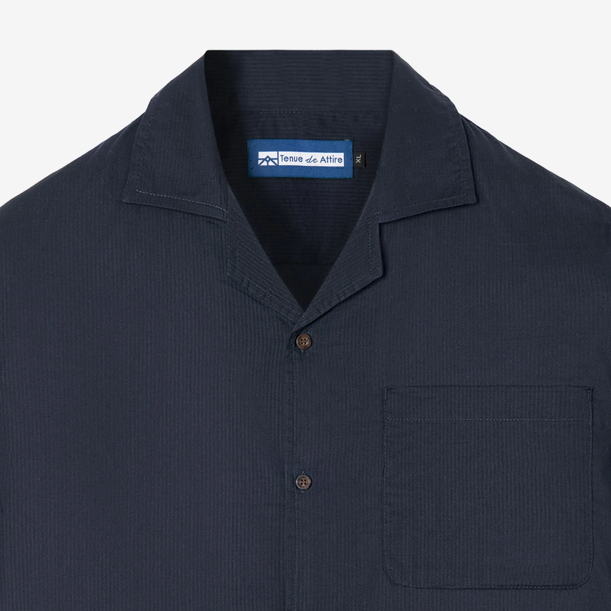 Breakfast Club Short Sleeve Camp Collar Shirt - Dark Navy