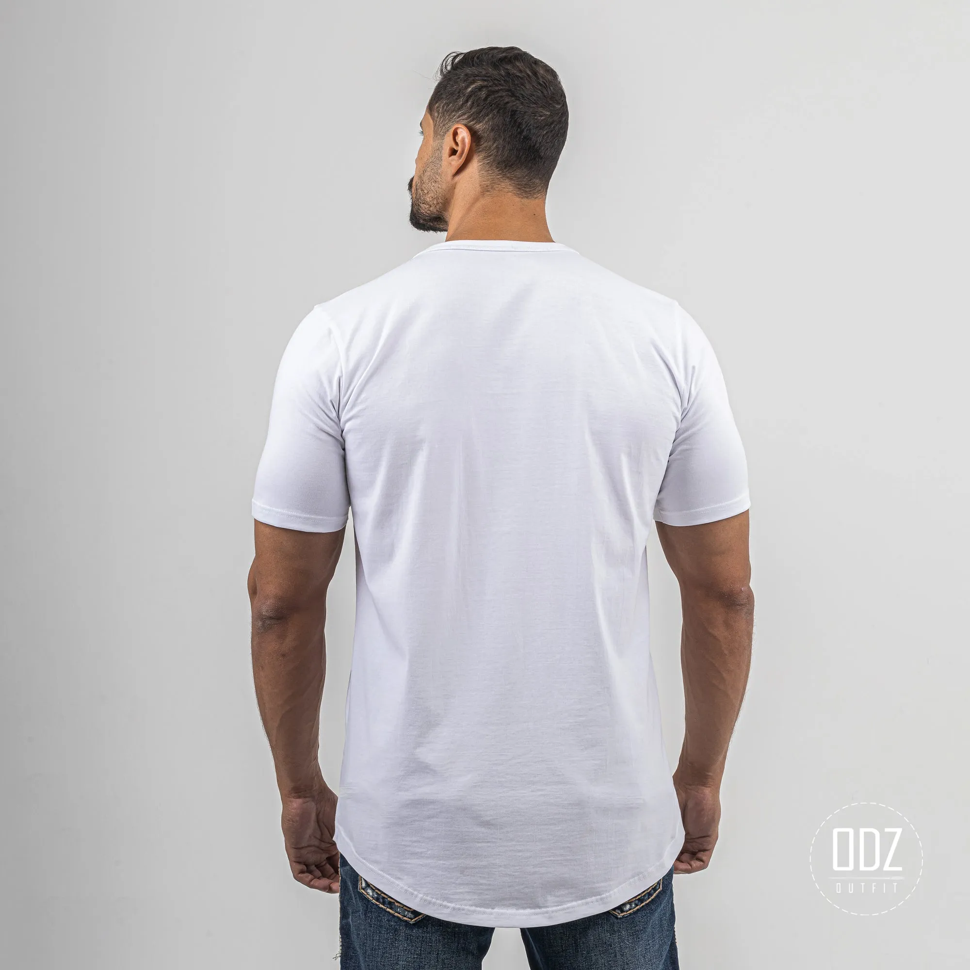 Curved V Collar T-shirt