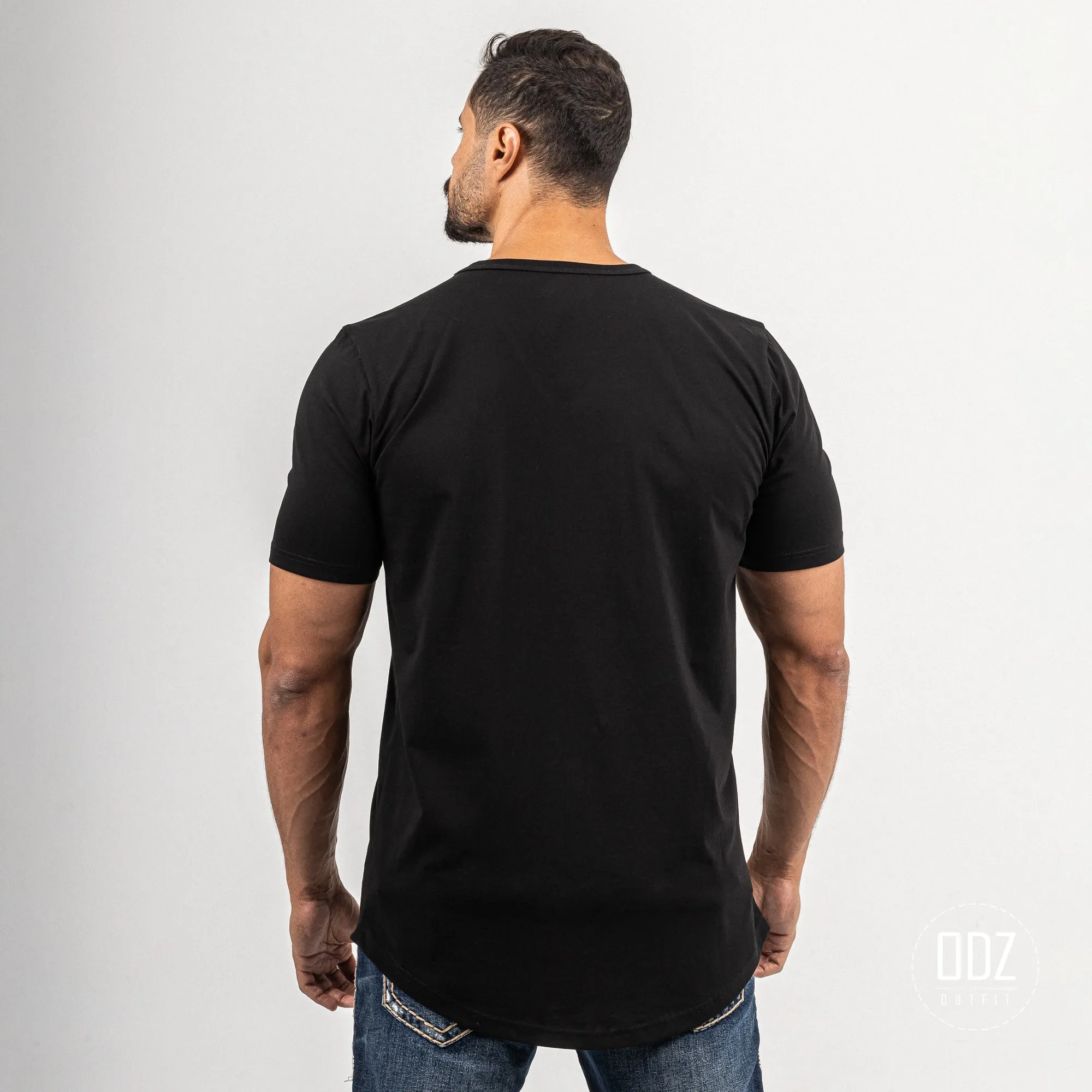 Curved V Collar T-shirt