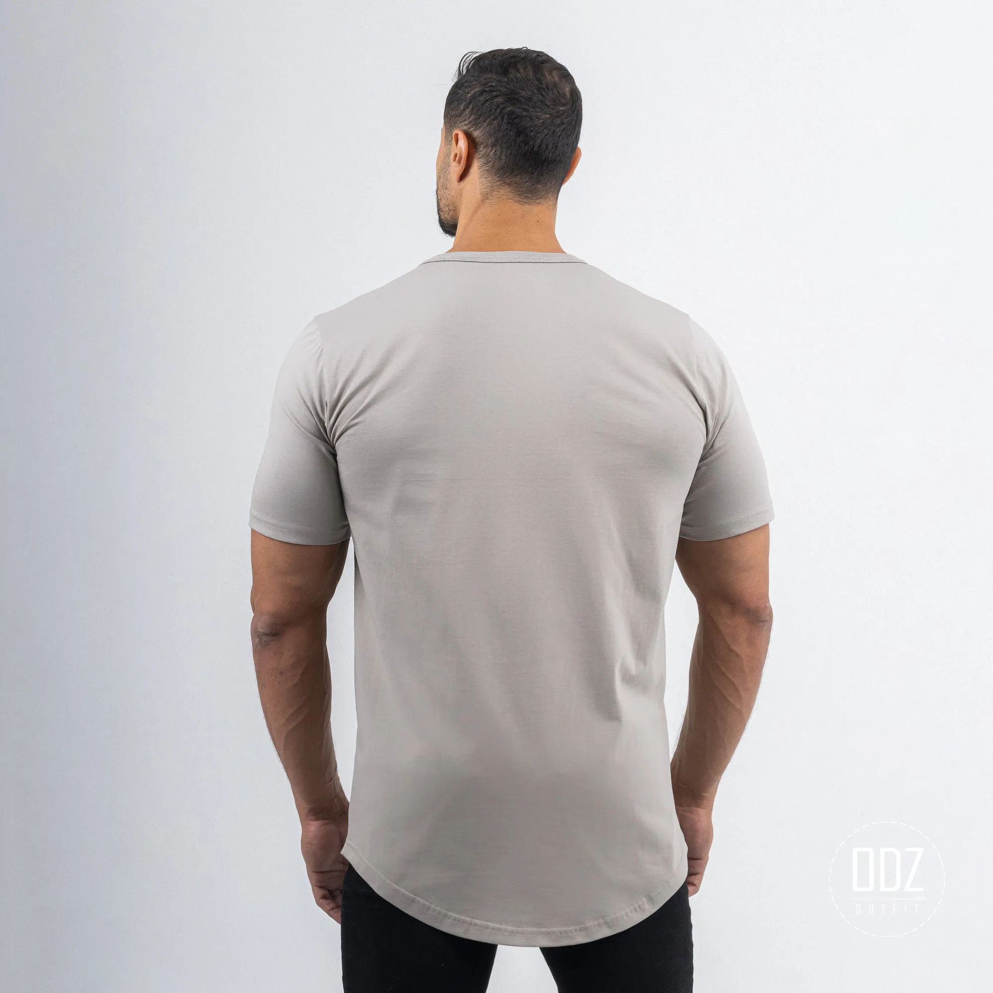 Curved V Collar T-shirt