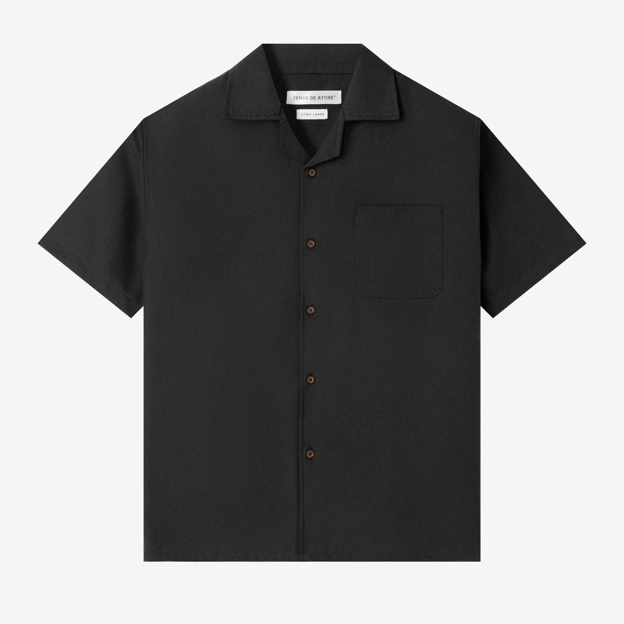 Day to Day Camp Collar Short Sleeve Shirt - Black