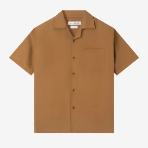 Day to Day Camp Collar Short Sleeve Shirt - Brown