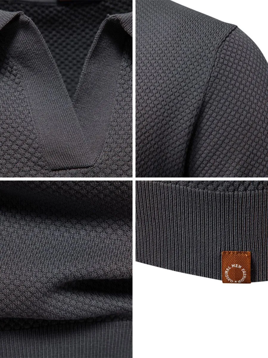 Elegant Textured Short Sleeve Polo