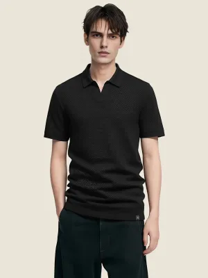 Elegant Textured Short Sleeve Polo