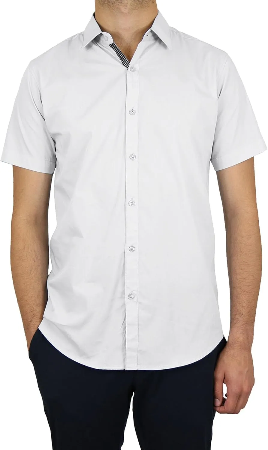 Galaxy by Harvic Mens Slim Fit Short Sleeve Button Up Dress Shirt (S- 5XL)