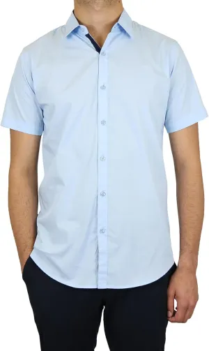 Galaxy by Harvic Mens Slim Fit Short Sleeve Button Up Dress Shirt (S- 5XL)