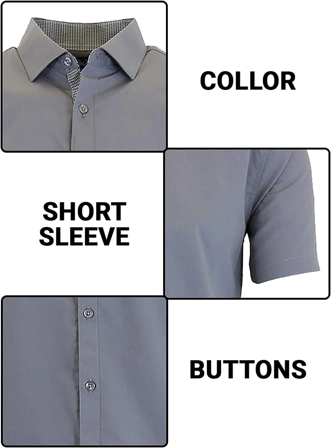 Galaxy by Harvic Mens Slim Fit Short Sleeve Button Up Dress Shirt (S- 5XL)