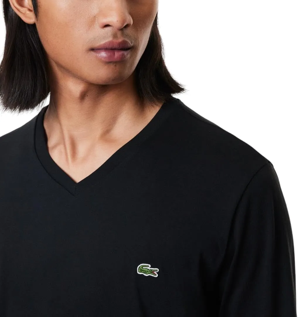 Lacoste Men's V Neck Lightweight Pima Cotton Jersey T-Shirt