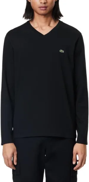 Lacoste Men's V Neck Lightweight Pima Cotton Jersey T-Shirt