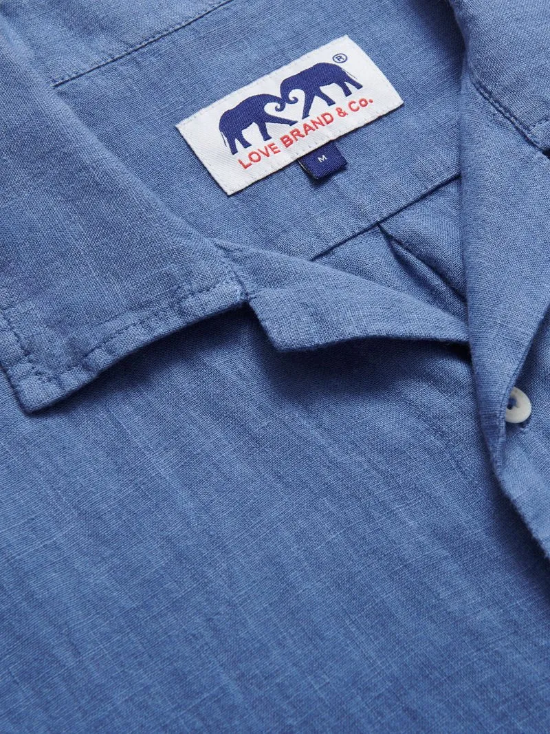 Men's Deep Blue Arawak Linen Shirt