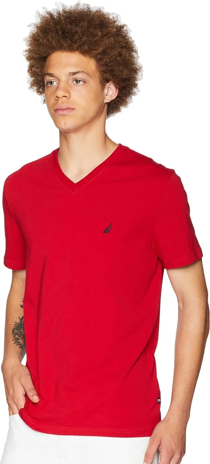 Nautica Men's Short Sleeve Solid Slim Fit V-Neck T-Shirt