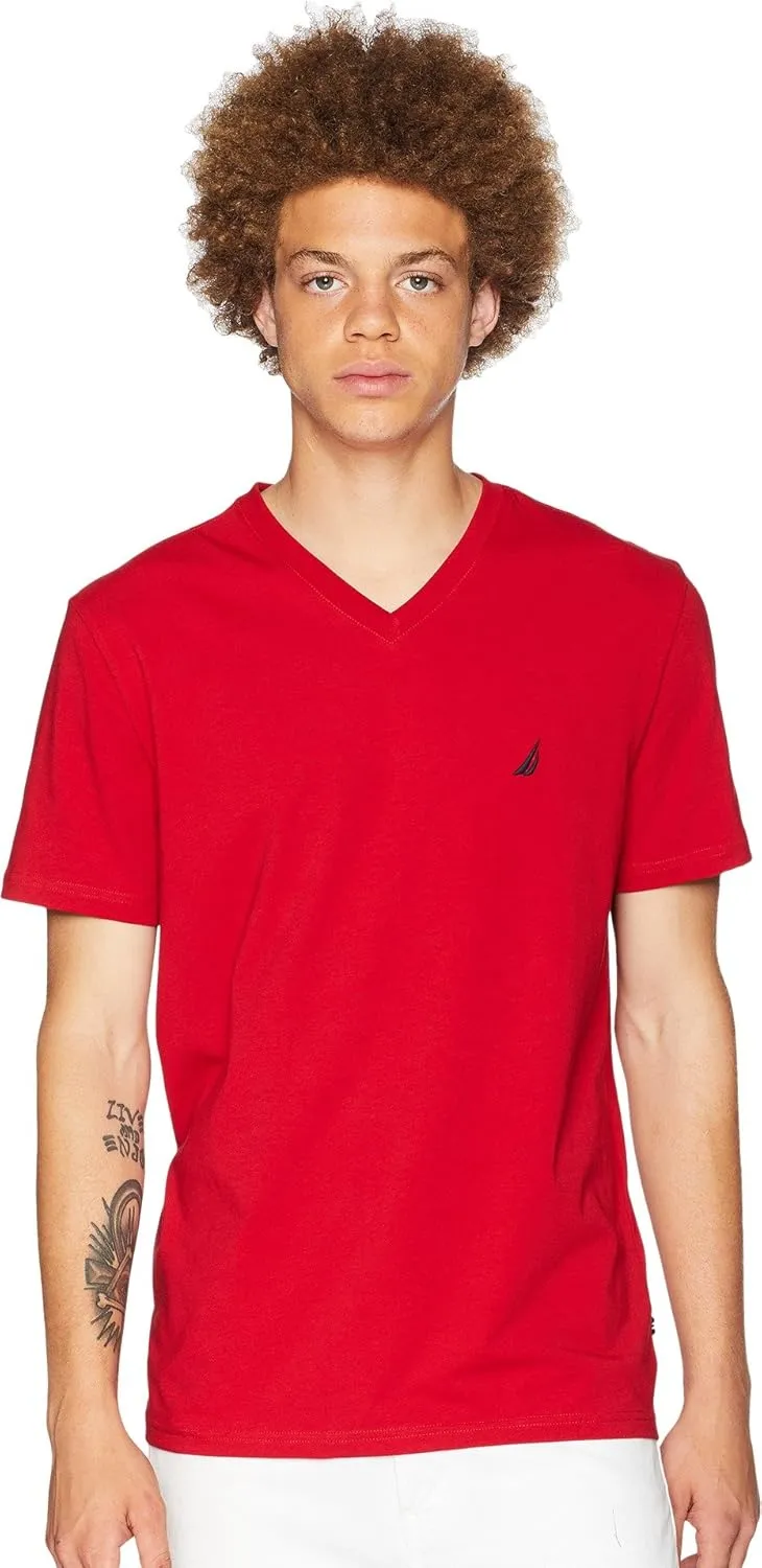 Nautica Men's Short Sleeve Solid Slim Fit V-Neck T-Shirt