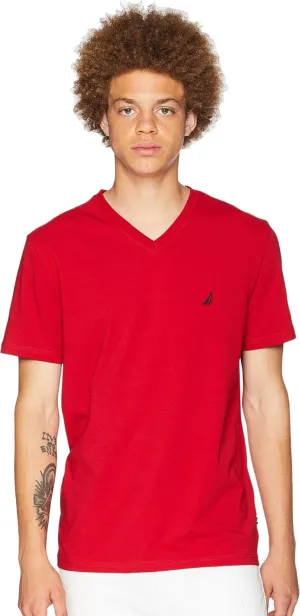 Nautica Men's Short Sleeve Solid Slim Fit V-Neck T-Shirt