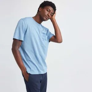 Pima Crew Pocket Tee (Blue Heaven)