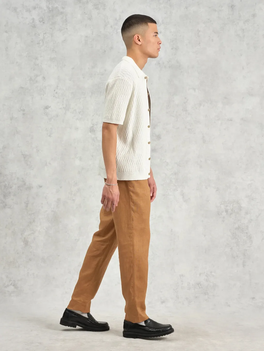 Tellaro Shirt - Ecru Honeycomb Knit