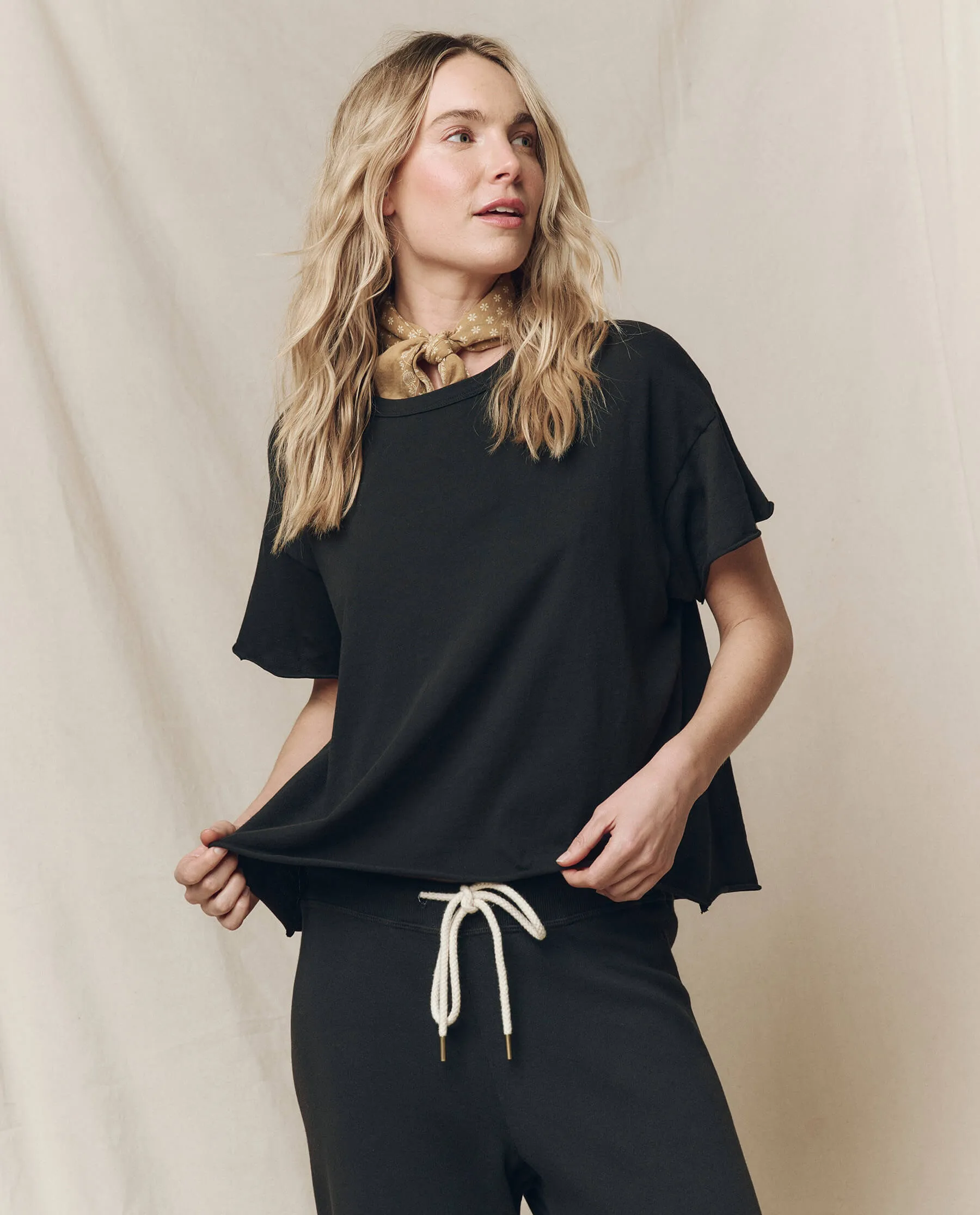 The Crop Tee. Solid -- Almost Black