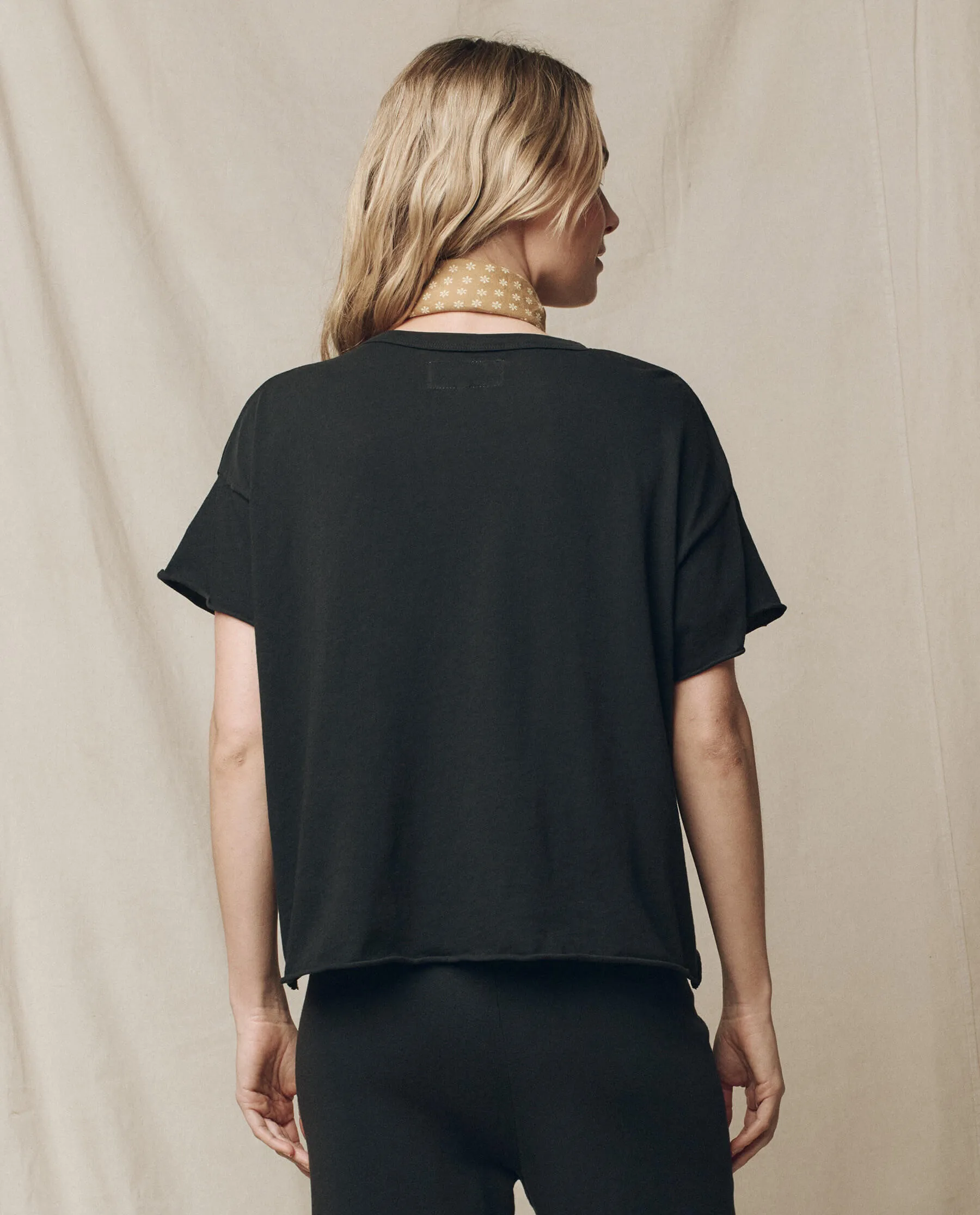 The Crop Tee. Solid -- Almost Black