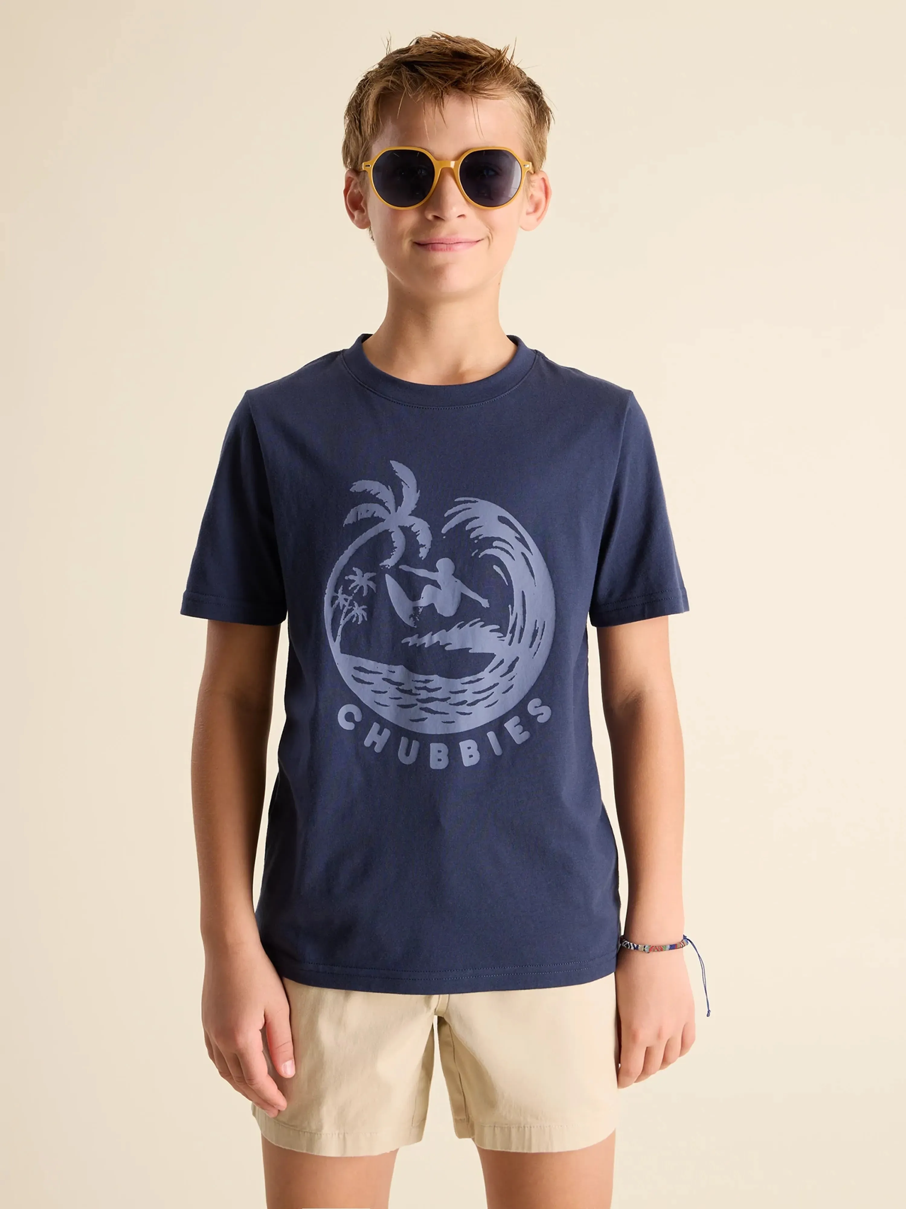 The Surfer (Boys Non Pocket Graphic T-Shirt) - Navy