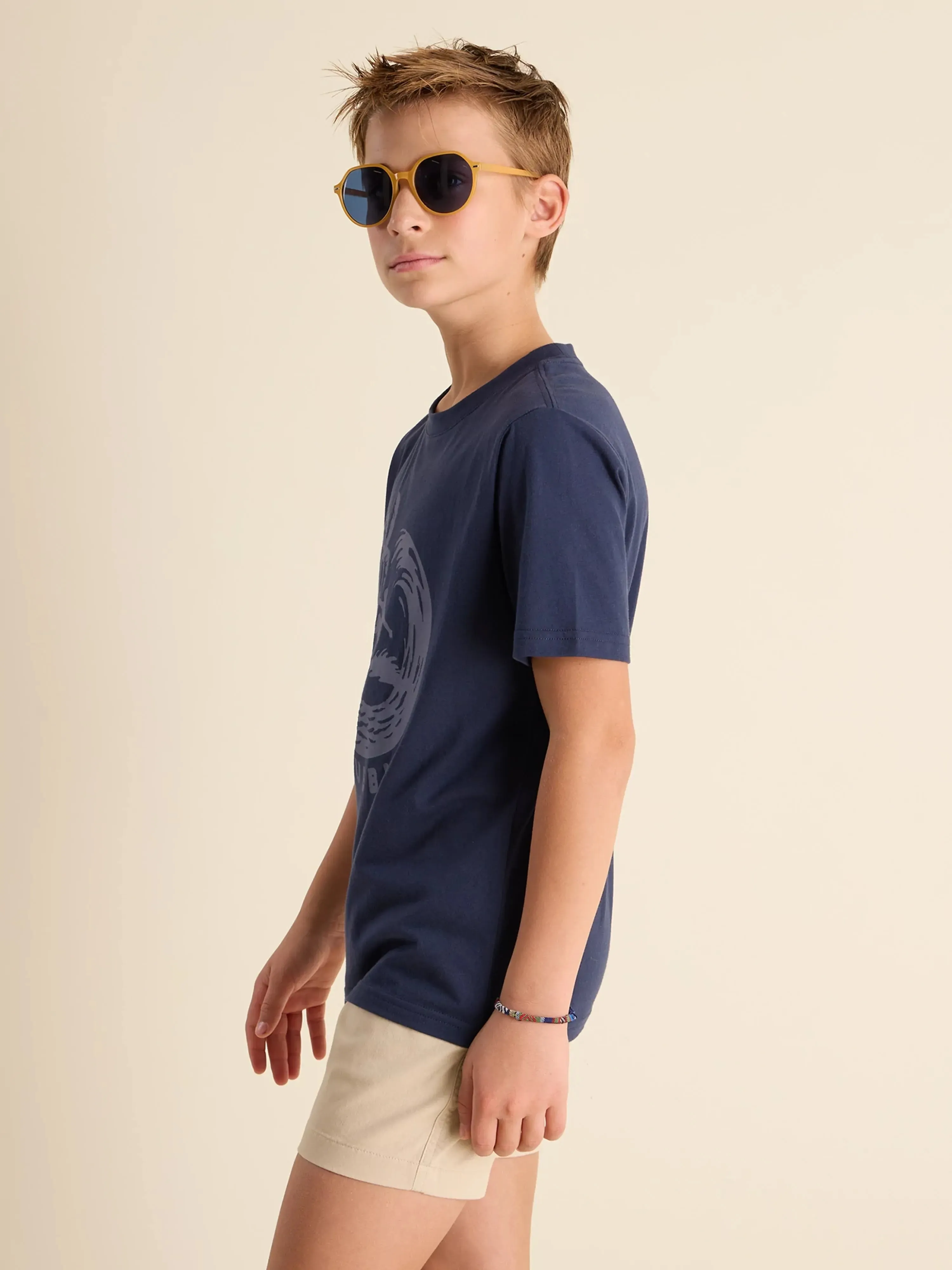 The Surfer (Boys Non Pocket Graphic T-Shirt) - Navy