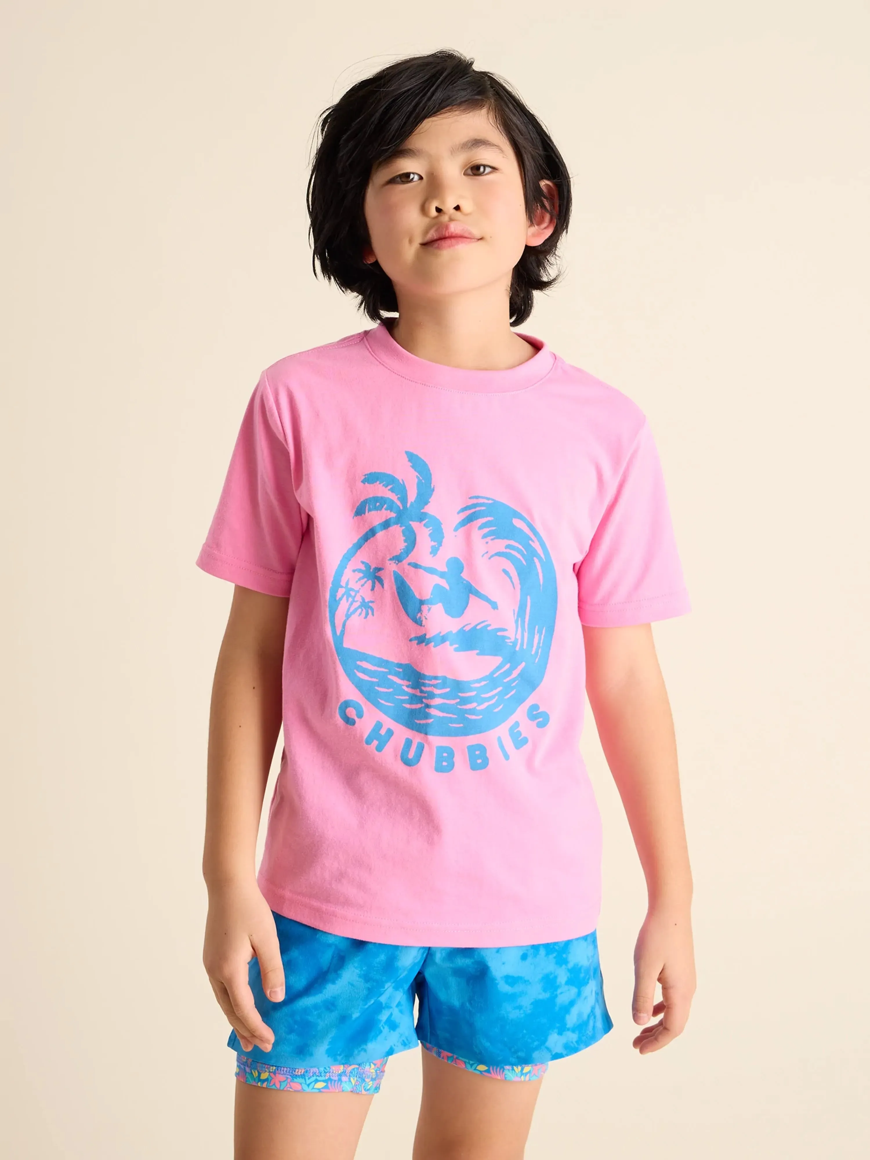 The Surfer (Boys Non Pocket Graphic T-Shirt) - Pink