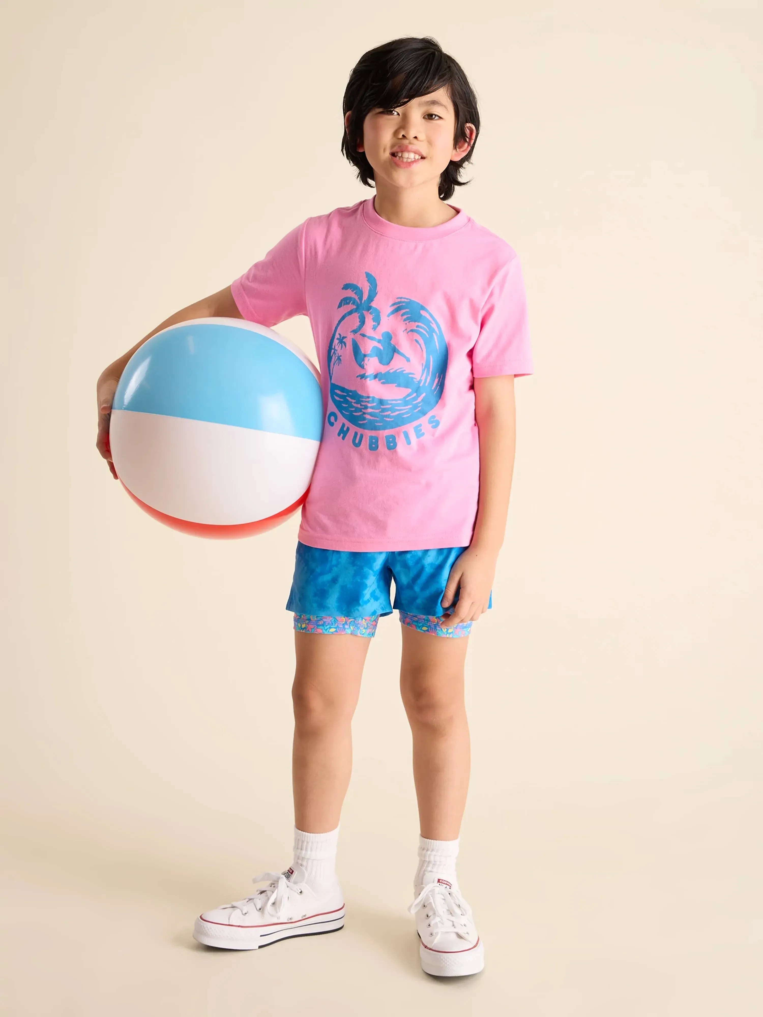 The Surfer (Boys Non Pocket Graphic T-Shirt) - Pink