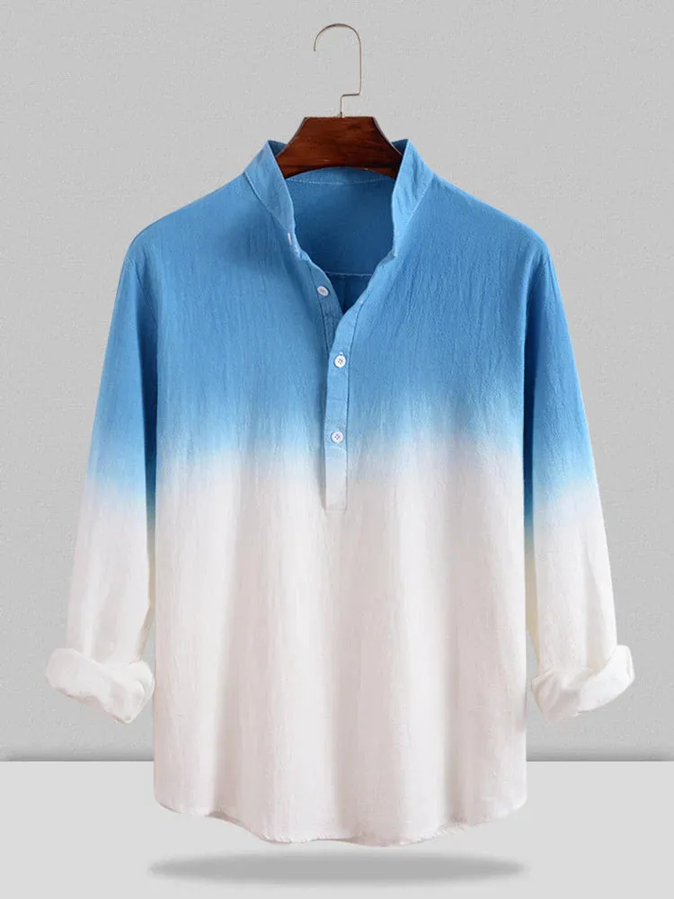 Tie Dye Linen Style Long Sleeves Shirts
