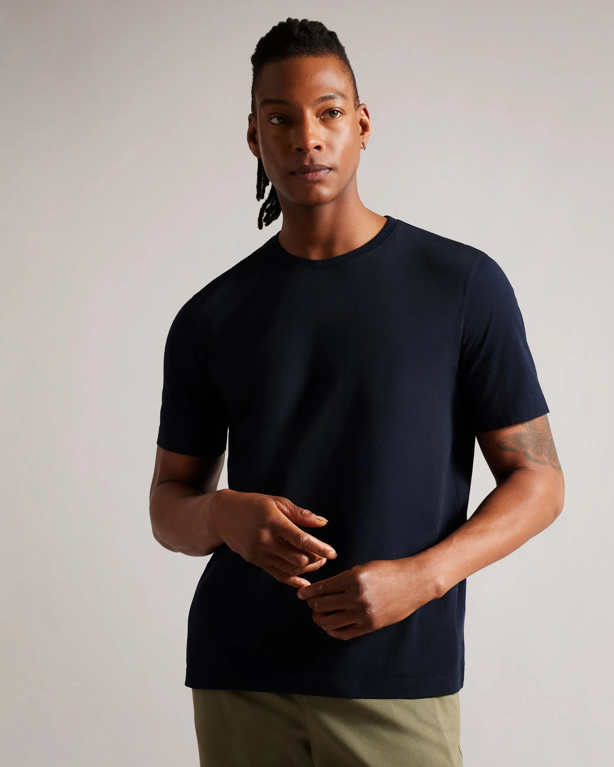 Tywinn Short Sleeve Regular Plain T-Shirt Navy