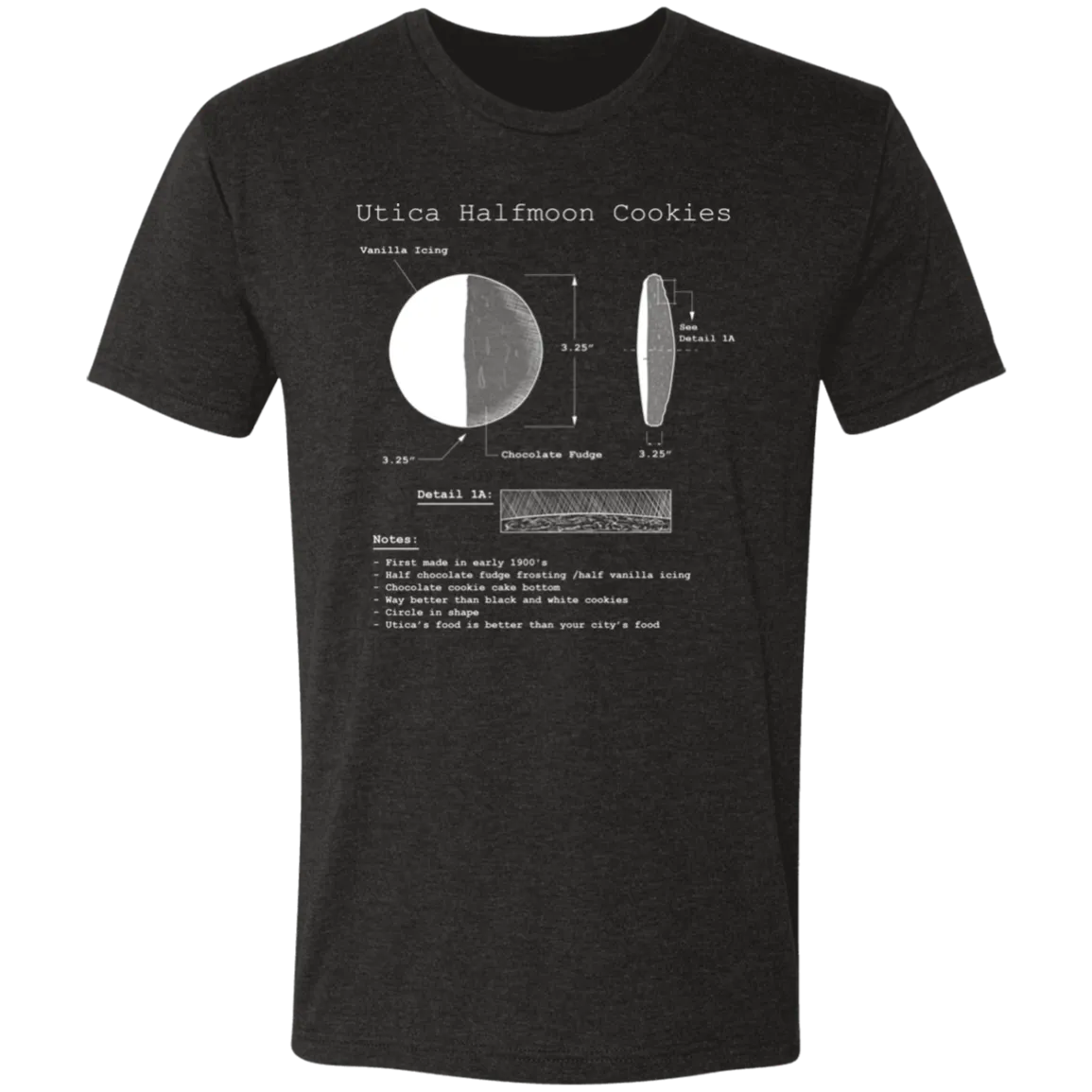 Utica NY Halfmoon Blueprint - Premium Soft Triblend T-Shirt