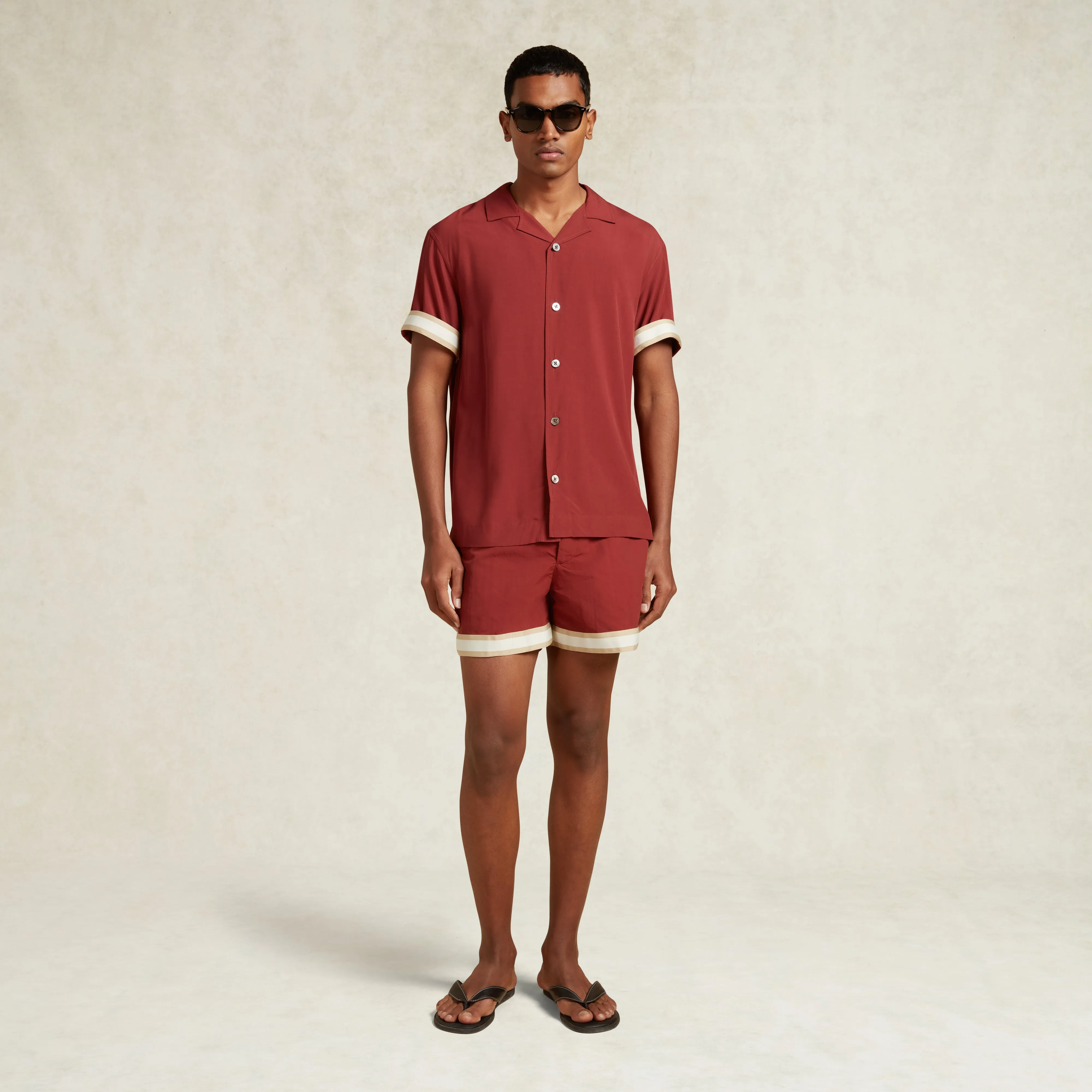 VALBONNE ECOVERO SIGNATURE SHIRT - MERLOT