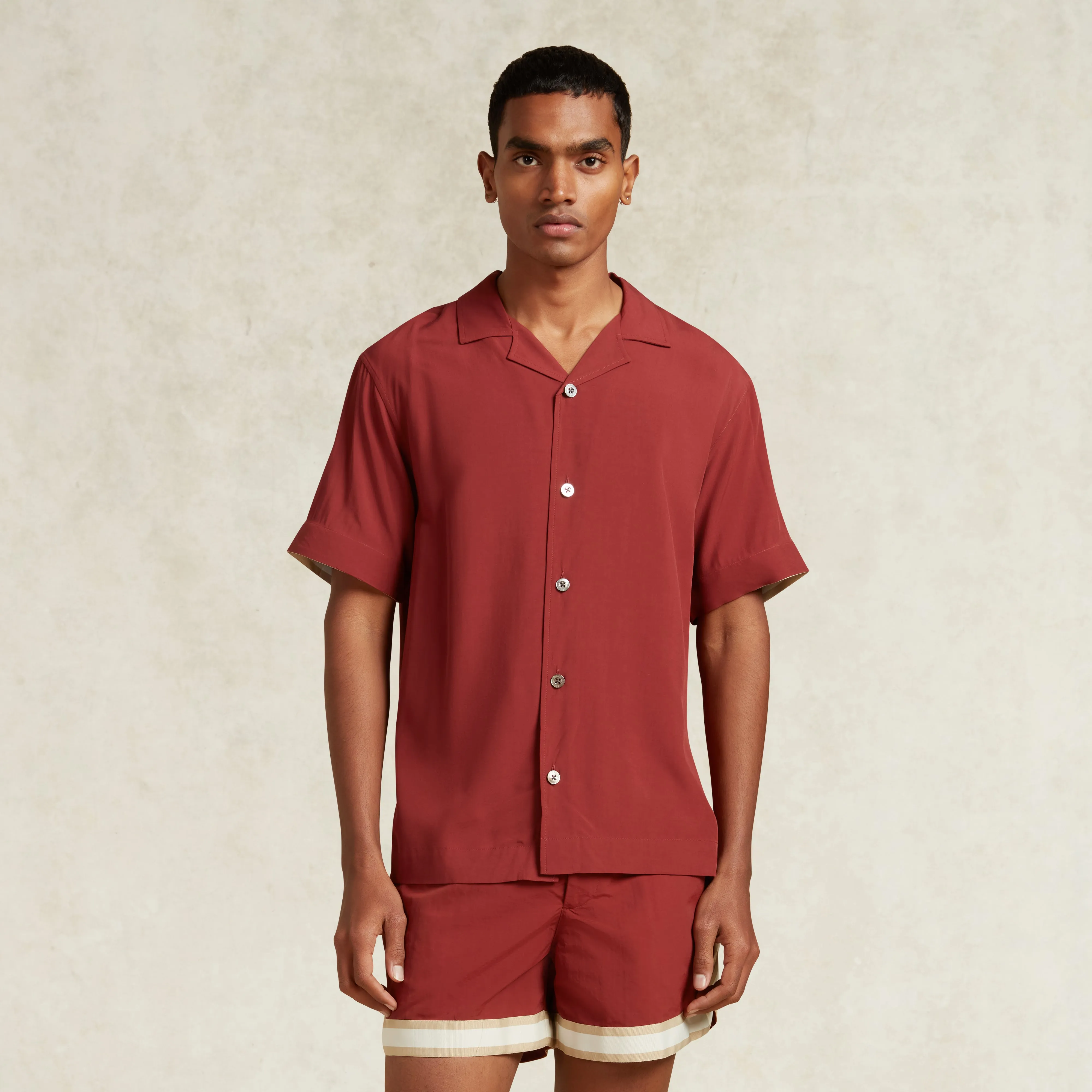 VALBONNE ECOVERO SIGNATURE SHIRT - MERLOT