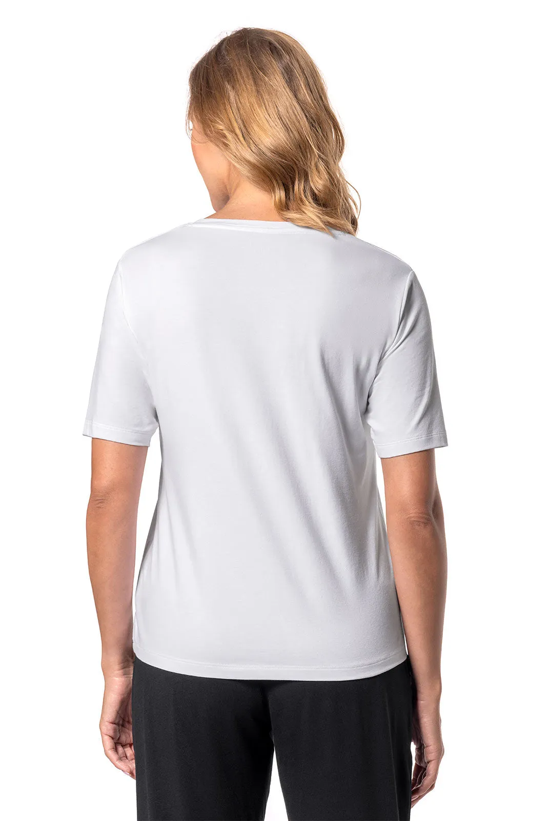 Women's Morada Everyday Short Sleeve V-Neck T-Shirt | White
