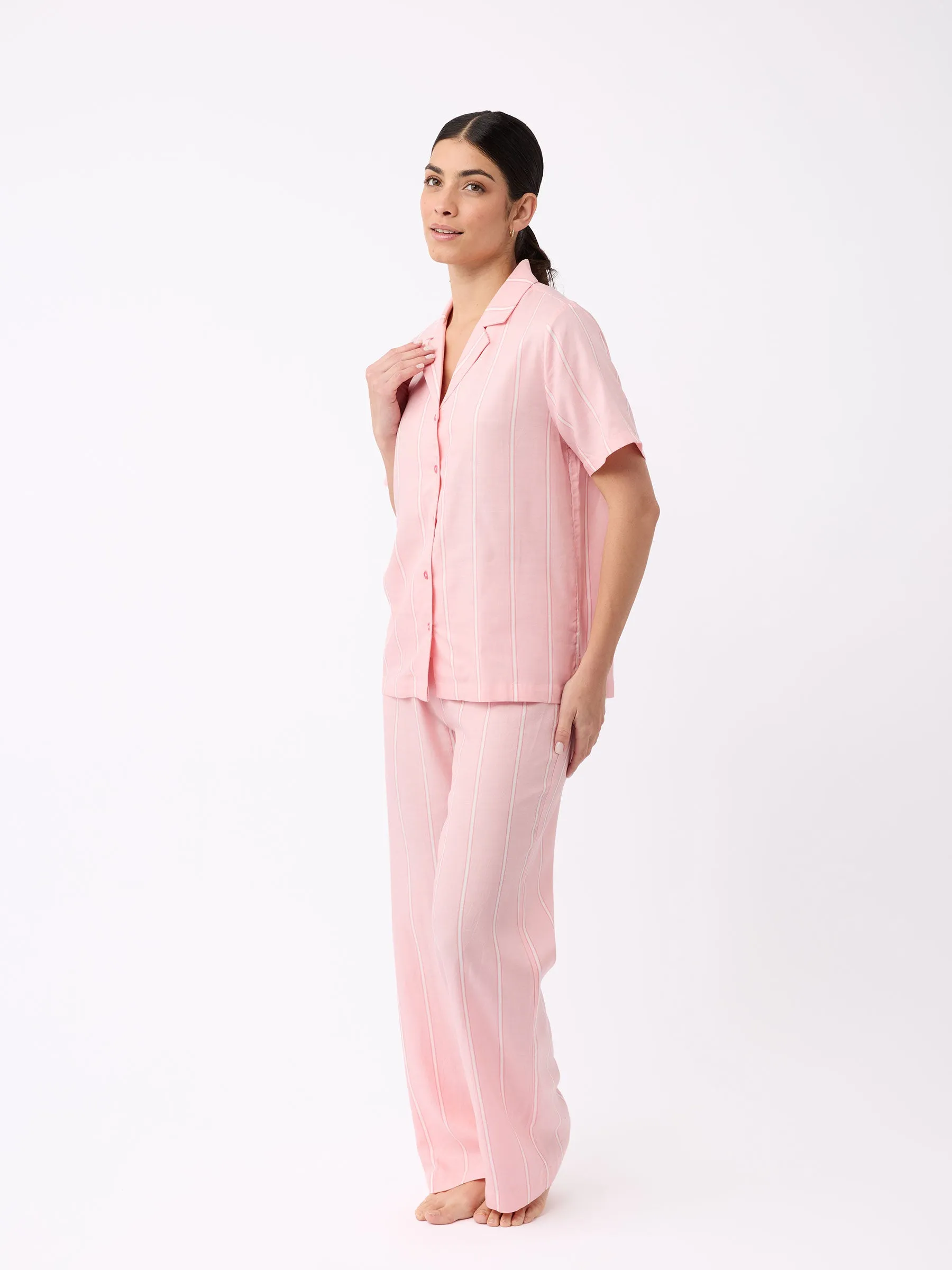 Women's Soft Woven Short Sleeve Pajama Top