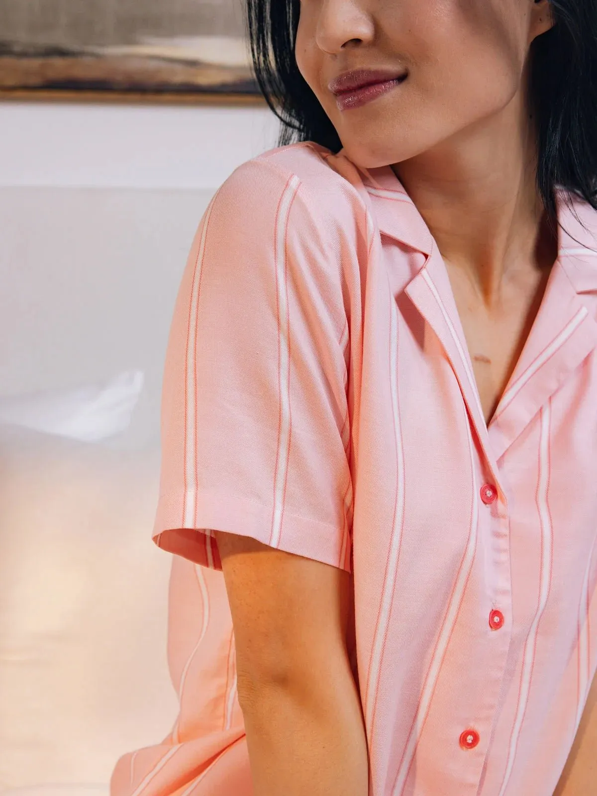 Women's Soft Woven Short Sleeve Pajama Top