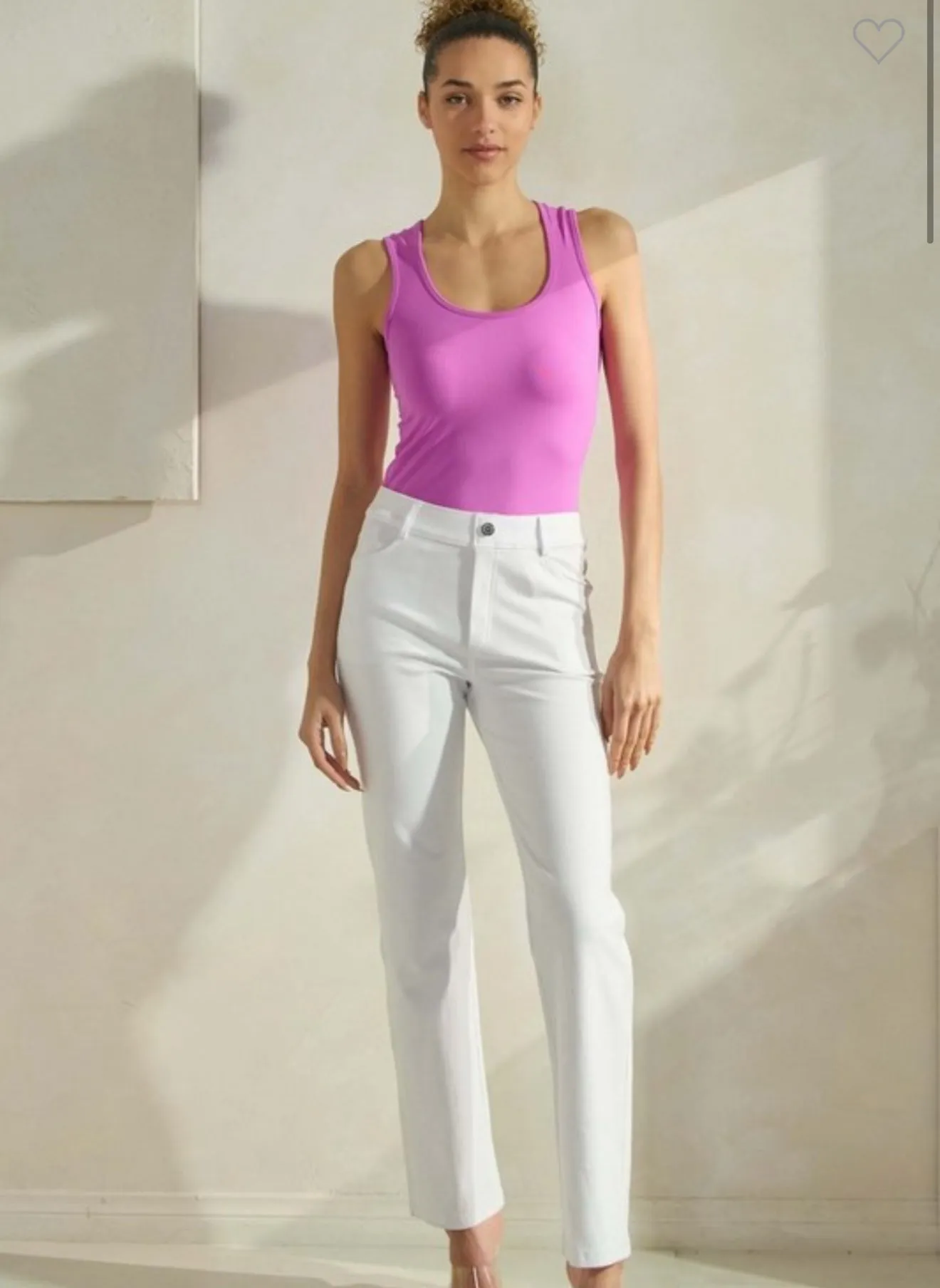 Women's U Neckline Seamless Tank PURPLE MAGENTA