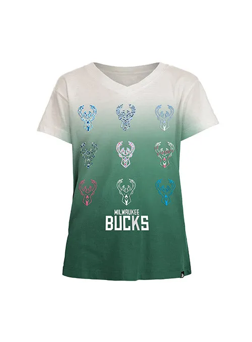 Youth New Era Patterned Icon Logos Milwaukee Bucks T-Shirt