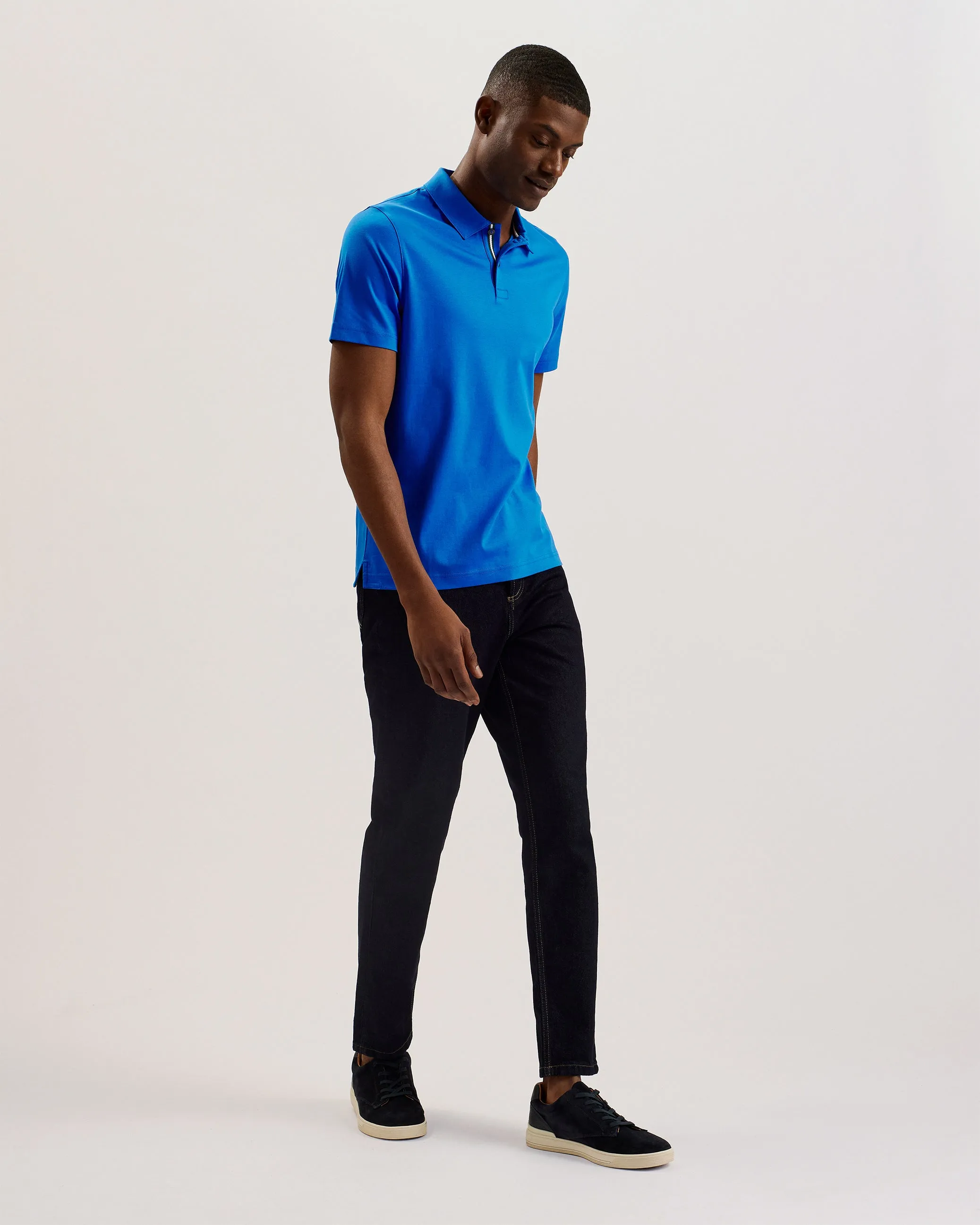 Zeiter Short Sleeve Slim Soft Touch Polo Blue